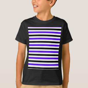 Blue Black and white stripes design T-Shirt