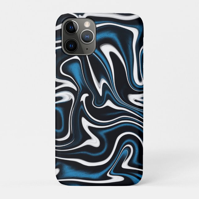 Blue, Black and White Swirls  Case-Mate iPhone Case (Back)