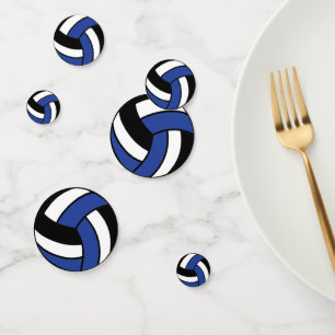 Blue, Black and White Volleyball Confetti