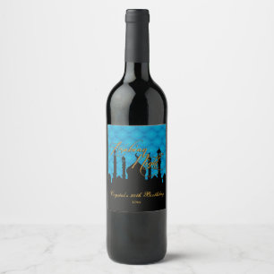 Blue & Black, Arabian Nights Wine Label