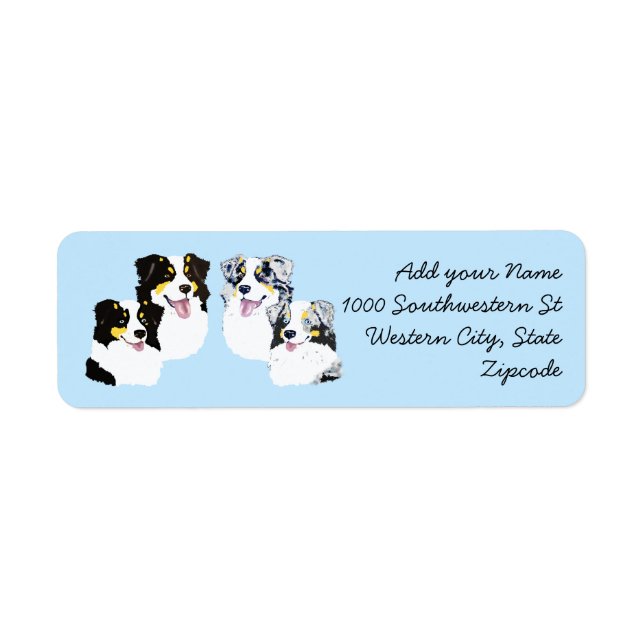 Blue & Black Aussies Return Address Label (Front)