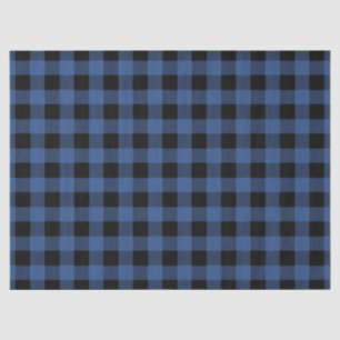 Blue Black Buffalo Plaid Gingham Lumberjack Tissue Paper