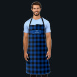 Blue Black Buffalo Plaid Lumberjack Personalized Apron<br><div class="desc">© 2020 Socialite Designs Inc. The ever-popular buffalo plaid pattern design apron. Personalize with a name or message in the custom text area. Great to use for cooking, cleaning, gardening and crafts.</div>
