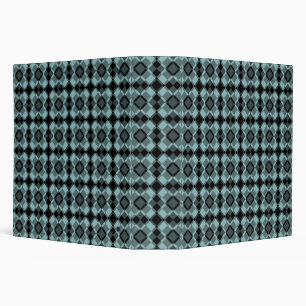 Blue Black Chequered Argyle Pattern Binder