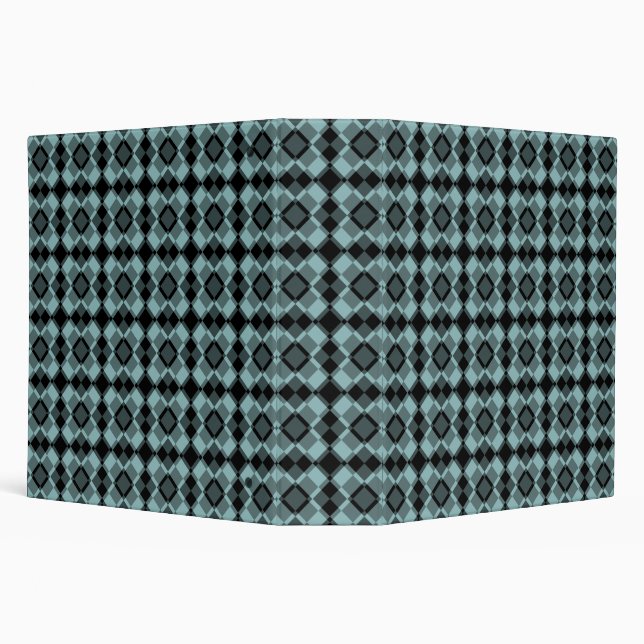 Blue Black Chequered Argyle Pattern Binder (Background)