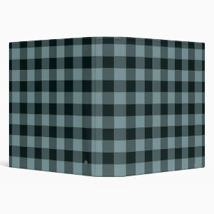 Blue Black Chequered Gingham Pattern Binder