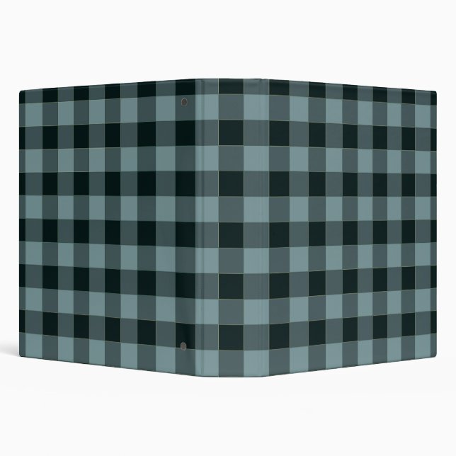 Blue Black Chequered Gingham Pattern Binder (Background)