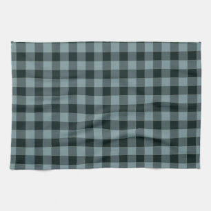 Blue Black Chequered Gingham Pattern Kitchen Towel