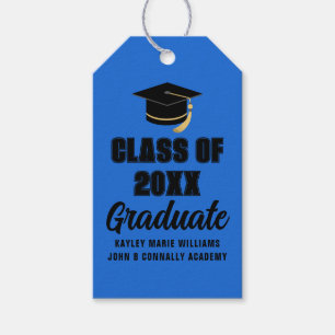 Blue Black Class of 2026 Graduation Party Gift Tags