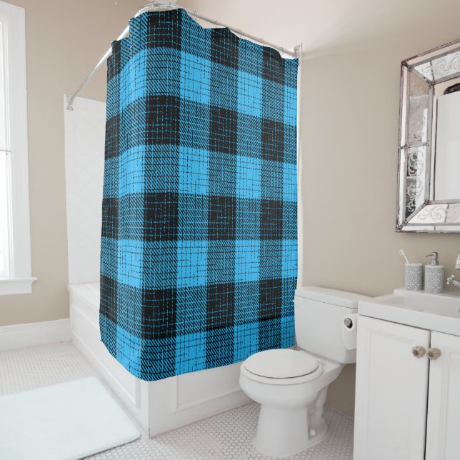  Blue Black Crosshatch Buffalo Check (In Situ)