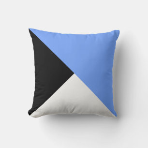 Blue Black Diagonal Colour Block Decorator Pillow
