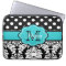 Blue Black Dot Damask Personalized Computer Sleeve