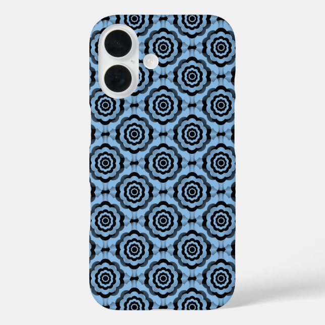 Blue Black Flower Seamless Pattern Case-Mate iPhone Case (Back)