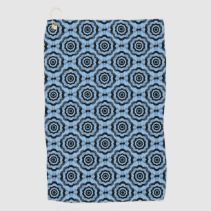 Blue Black Flower Seamless Pattern Golf Towel