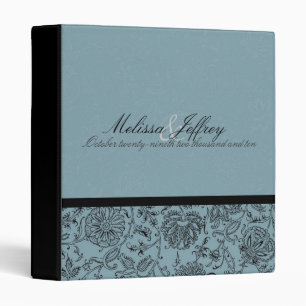 Blue & Black Flower Wedding Planner/Photo Binder