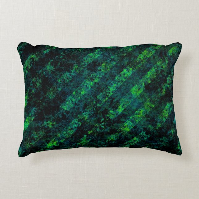 Blue black green striped background with blur, gra accent pillow (Front)