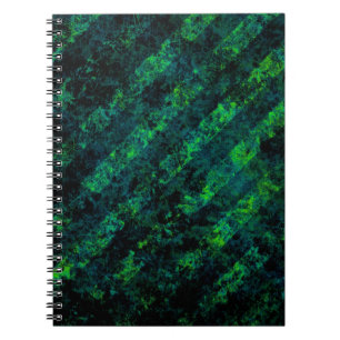 Blue black green striped background with blur, gra notebook
