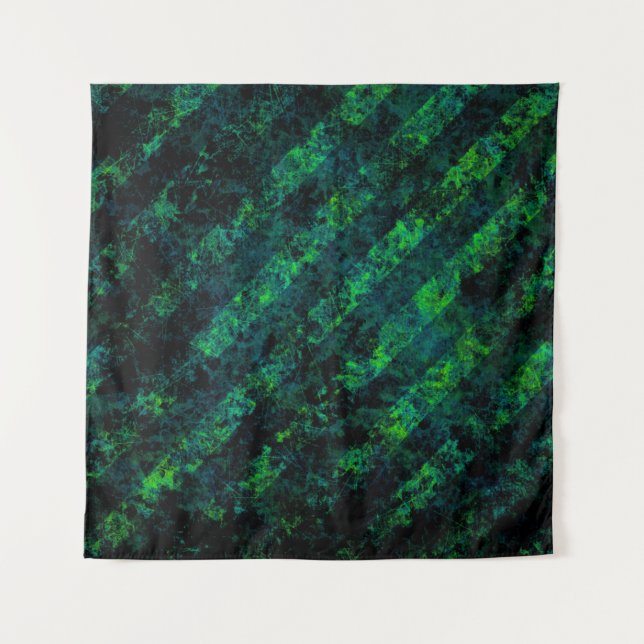 Blue black green striped background with blur, gra tapestry (Front)