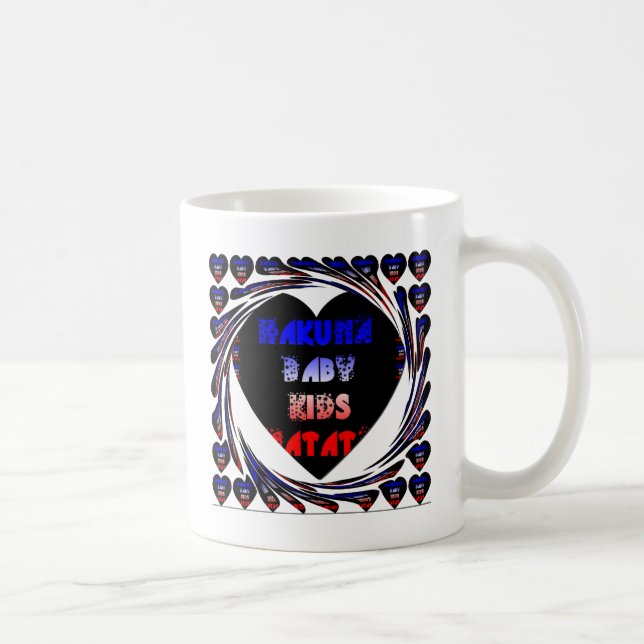 Blue Black Hakuna Matata Baby Kids Design.png Coffee Mug (Right)