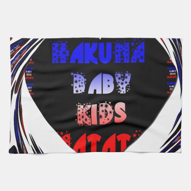 Blue Black Hakuna Matata Baby Kids Design.png Kitchen Towel (Horizontal)