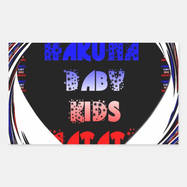Blue Black Hakuna Matata Baby Kids Design.png Sticker (Front)
