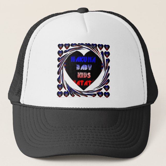 Blue Black Hakuna Matata Baby Kids Design.png Trucker Hat (Front)