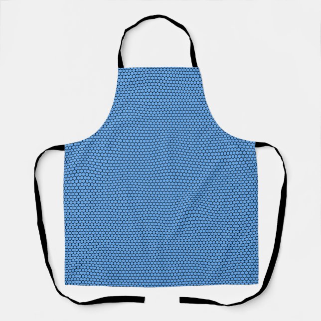 Blue Black Hexagon Pattern Apron (Front)