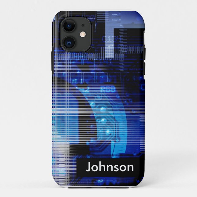 Blue black high tech design custom iphone 5 case (Back)