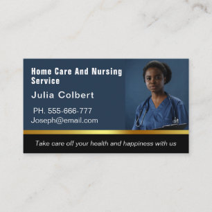 Blue Black Home Health Aide Business Card