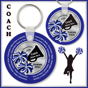 Blue, Black, Inexpensive Cheer Coach Gifts, Cheer Keychain