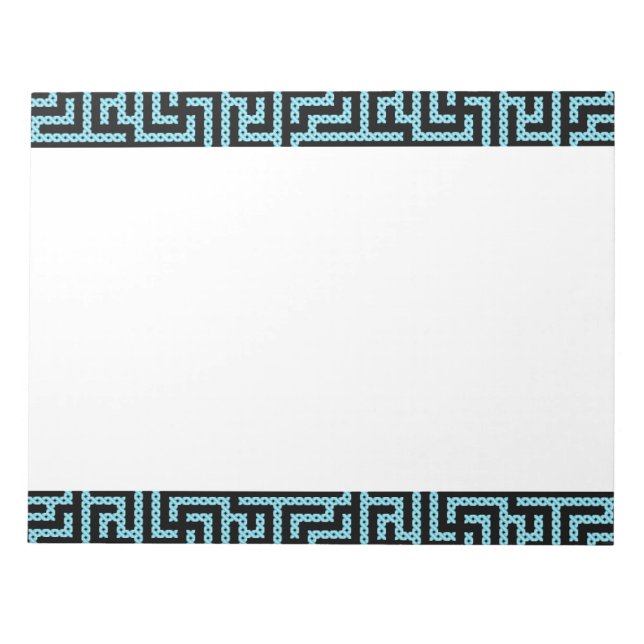Blue & Black Labyrinth Notepad (Front)
