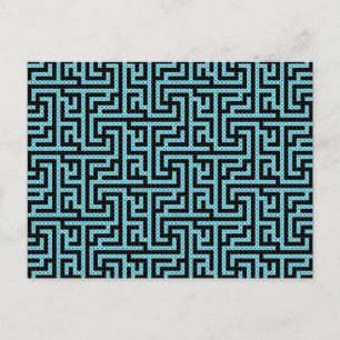 Blue & Black Labyrinth Postcard
