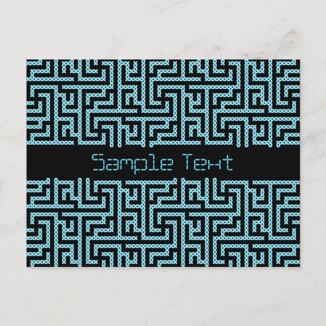 Blue & Black Labyrinth Postcard (Front)