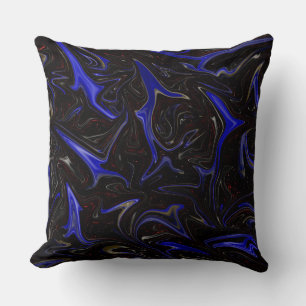 Blue Black Liquefied Outer Space, Large Cushion. Throw Pillow