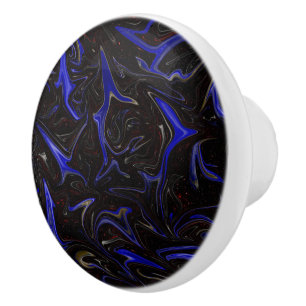 Blue Black Liquefied Outer Space Pattern, Ceramic Knob