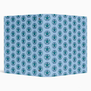 Blue Black Maori Sun Symbol Tribal Turtles Binder