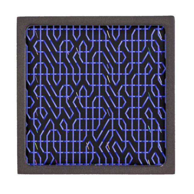 Blue Black Maze Jewelry Box (Front)