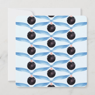 Blue black Modern Winter Holiday Greeting Thank You Card
