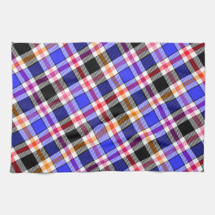 Blue Black Multicolour Flannel Plaid Tartan Kitchen Towel