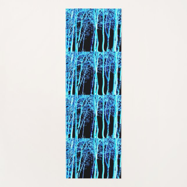 Blue/black night birches  Thunder_Cove Yoga Mat (Front)