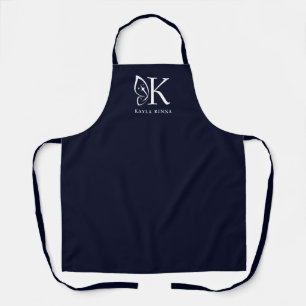 Blue Black Personalized Butterfly Wing Monogram Apron