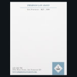 Blue & Black Professional Add Your Logo<br><div class="desc">Professional and practical letterhead for your business to which you can add your own logo in the bottom right corner on a blue field. Add your contact info and website along with the name of the business and year established.</div>