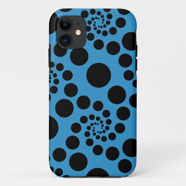 Blue & Black Spiral Dots - Personalize Your Own Case-Mate iPhone Case (Back)