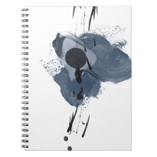 Blue & Black Splash II   Blue Black Paint Splash Notebook