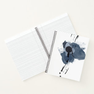 Blue & Black Splash II Blue Black Paint Splash Notebook