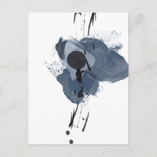 Blue & Black Splash II   Blue Black Paint Splash Postcard