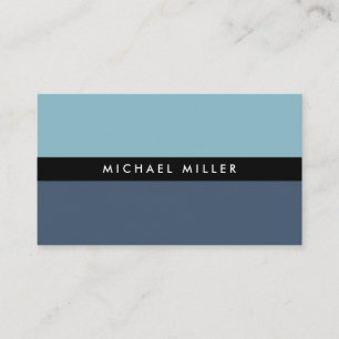Blue black stripe simple minimal smart masculine business card