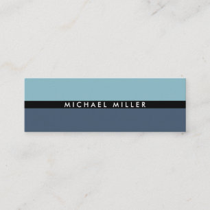 Blue black stripe simple minimal smart masculine mini business card