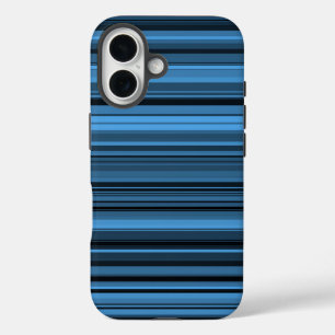 Blue Black Stripes iPhone 16 Case