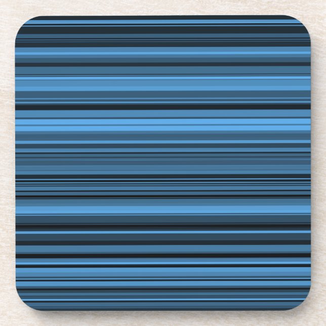Blue Black Stripes Coaster (Front)